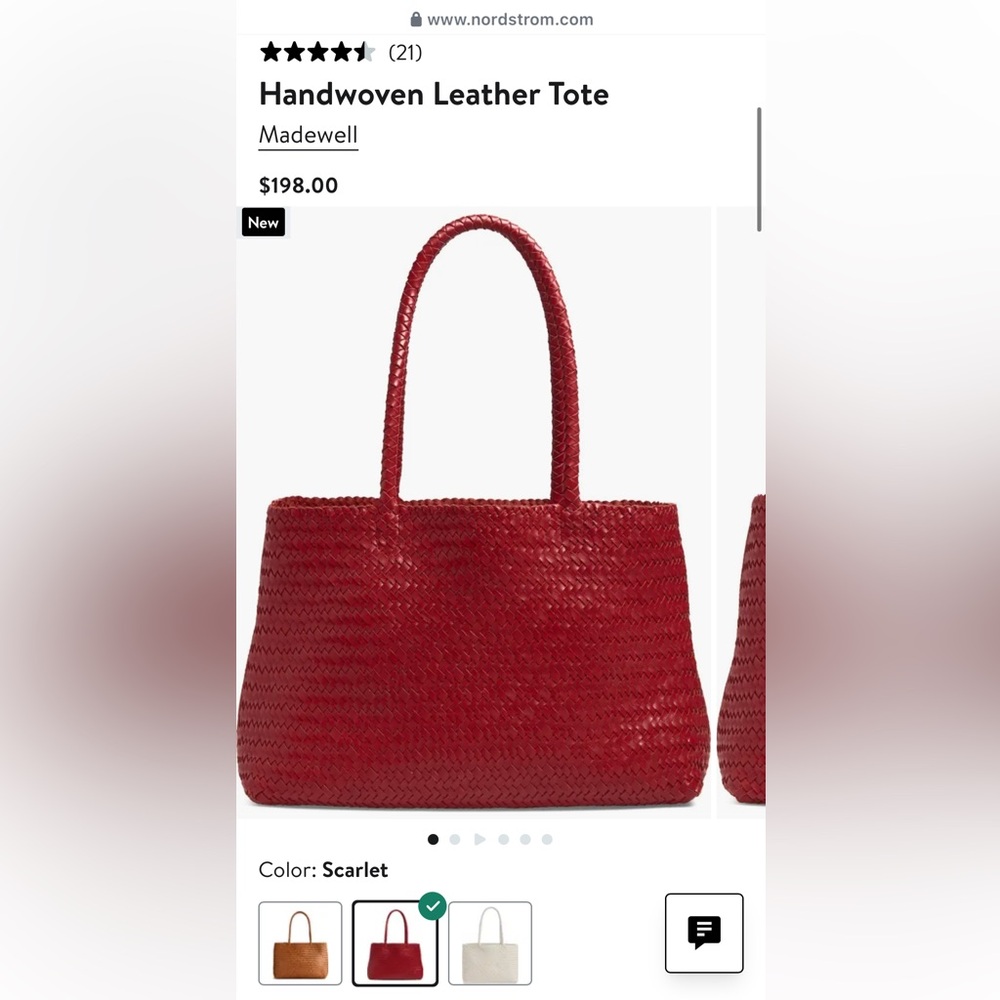 New WOT Madewell Leather Tote